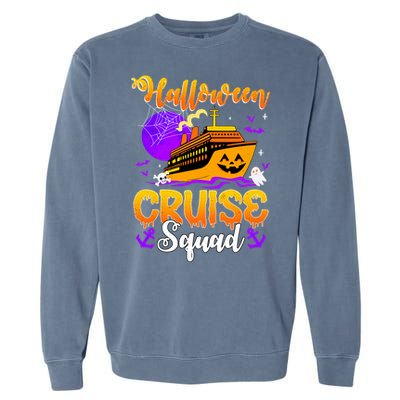 Halloween Cruise Squad Family Spooky Cruising Crew Trip Gift Garment-Dyed Sweatshirt