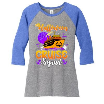 Halloween Cruise Squad Family Spooky Cruising Crew Trip Gift Women's Tri-Blend 3/4-Sleeve Raglan Shirt