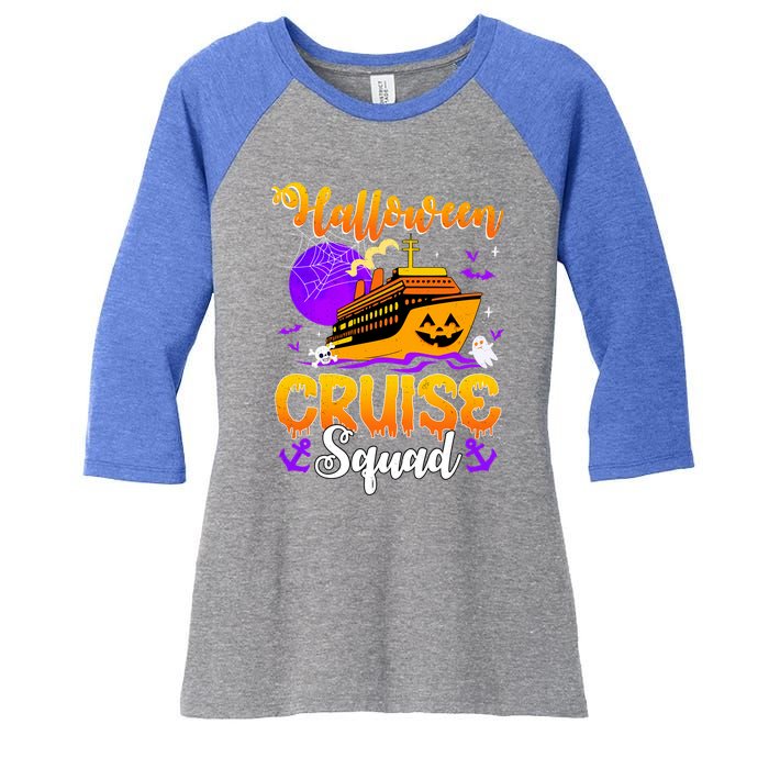 Halloween Cruise Squad Family Spooky Cruising Crew Trip Gift Women's Tri-Blend 3/4-Sleeve Raglan Shirt