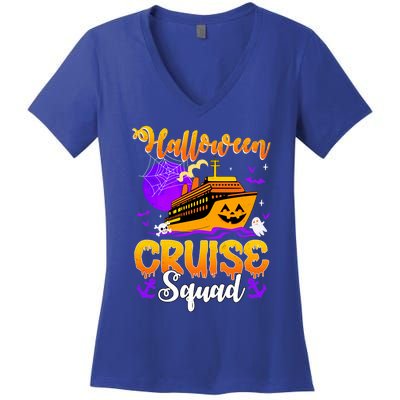 Halloween Cruise Squad Family Spooky Cruising Crew Trip Gift Women's V-Neck T-Shirt