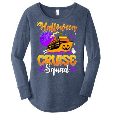 Halloween Cruise Squad Family Spooky Cruising Crew Trip Gift Women's Perfect Tri Tunic Long Sleeve Shirt