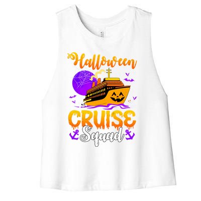 Halloween Cruise Squad Family Spooky Cruising Crew Trip Gift Women's Racerback Cropped Tank