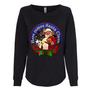 Here Comes Santa Claus Design Gift Womens California Wash Sweatshirt