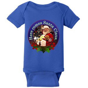 Here Comes Santa Claus Design Gift Baby Bodysuit