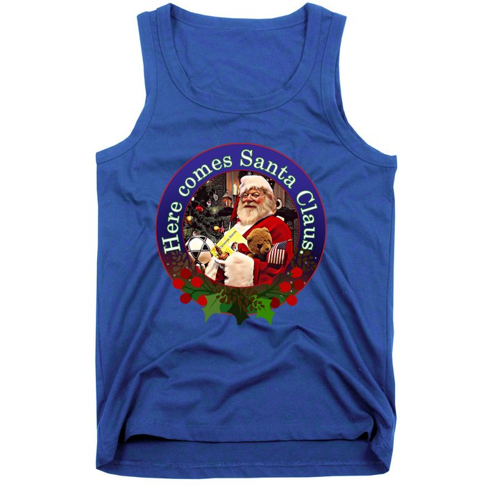 Here Comes Santa Claus Design Gift Tank Top