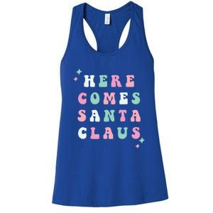 Here Comes Santa Claus Retro Merry Christmas Xmas Meaningful Gift Women's Racerback Tank