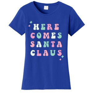 Here Comes Santa Claus Retro Merry Christmas Xmas Meaningful Gift Women's T-Shirt