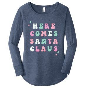 Here Comes Santa Claus Retro Merry Christmas Xmas Meaningful Gift Women's Perfect Tri Tunic Long Sleeve Shirt