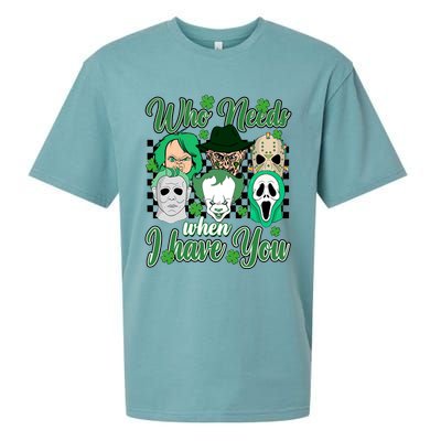 Horror Characters St Patricks Day Tumbler Who Needs Luck When I Have You Sueded Cloud Jersey T-Shirt