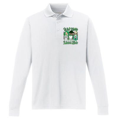 Horror Characters St Patricks Day Tumbler Who Needs Luck When I Have You Performance Long Sleeve Polo