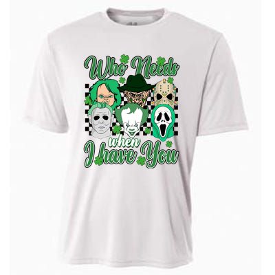 Horror Characters St Patricks Day Tumbler Who Needs Luck When I Have You Cooling Performance Crew T-Shirt