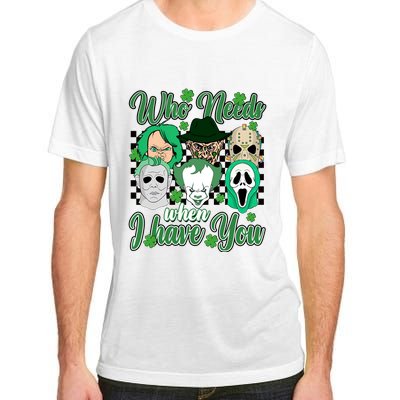 Horror Characters St Patricks Day Tumbler Who Needs Luck When I Have You Adult ChromaSoft Performance T-Shirt