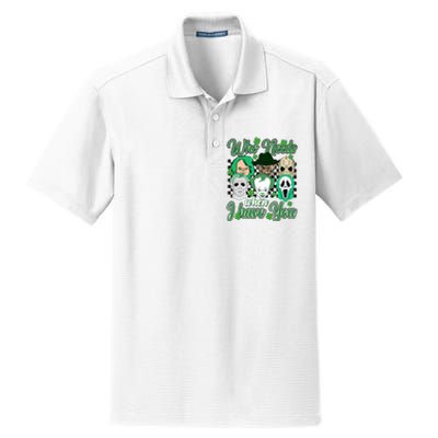 Horror Characters St Patricks Day Tumbler Who Needs Luck When I Have You Dry Zone Grid Polo