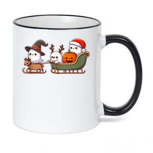 Halloween Christmas SantaS Reindeer Ghost Happy Ghost 11oz Black Color Changing Mug