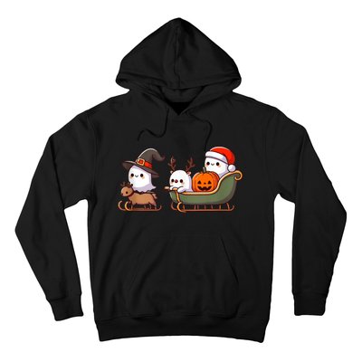 Halloween Christmas SantaS Reindeer Ghost Happy Ghost Hoodie