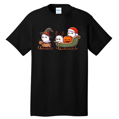 Halloween Christmas SantaS Reindeer Ghost Happy Ghost Tall T-Shirt