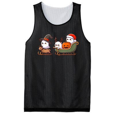 Halloween Christmas SantaS Reindeer Ghost Happy Ghost Mesh Reversible Basketball Jersey Tank