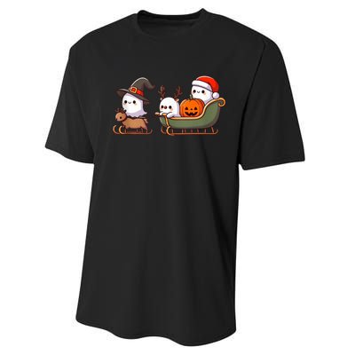 Halloween Christmas SantaS Reindeer Ghost Happy Ghost Performance Sprint T-Shirt