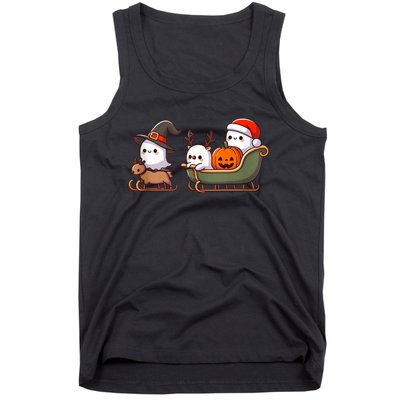 Halloween Christmas SantaS Reindeer Ghost Happy Ghost Tank Top