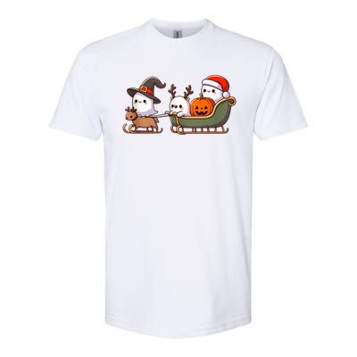 Halloween Christmas SantaS Reindeer Ghost Happy Ghost Softstyle CVC T-Shirt