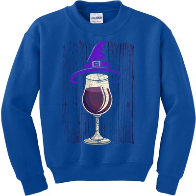 Halloween Costume Salem Wine Drunken Witch Funny Gift Kids Sweatshirt