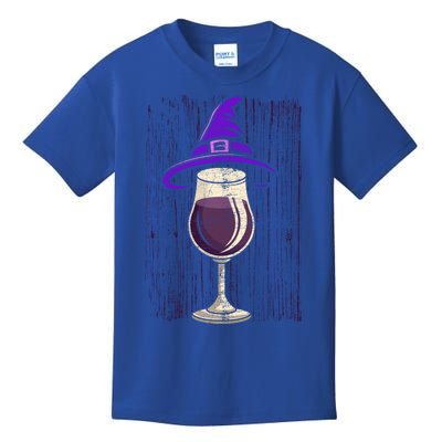 Halloween Costume Salem Wine Drunken Witch Funny Gift Kids T-Shirt