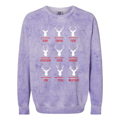 Hilarious Christmas Santa Reindeer Checklist PJs Colorblast Crewneck Sweatshirt