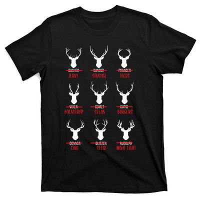 Hilarious Christmas Santa Reindeer Checklist PJs T-Shirt