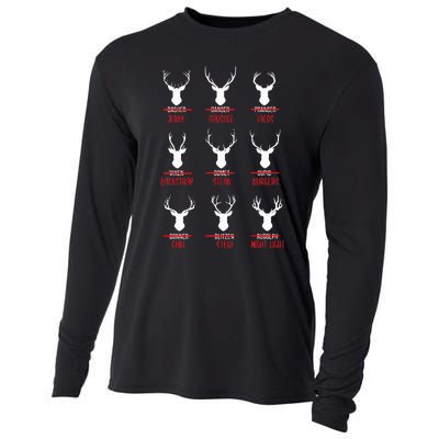 Hilarious Christmas Santa Reindeer Checklist PJs Cooling Performance Long Sleeve Crew