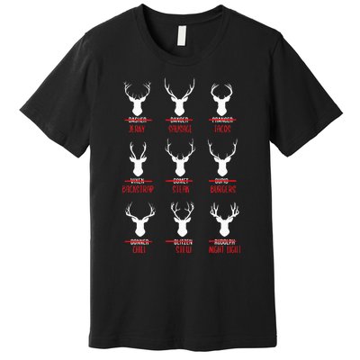 Hilarious Christmas Santa Reindeer Checklist PJs Premium T-Shirt