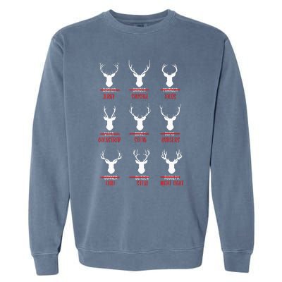 Hilarious Christmas Santa Reindeer Checklist PJs Garment-Dyed Sweatshirt