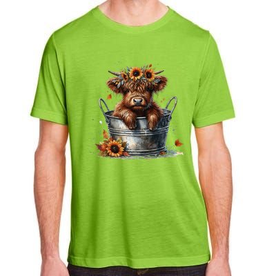 Highland Cow Sunflower ItS Fall YAll Farming Fall Vibes Adult ChromaSoft Performance T-Shirt