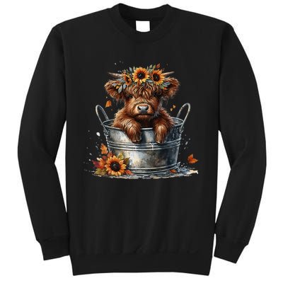 Highland Cow Sunflower ItS Fall YAll Farming Fall Vibes Sweatshirt