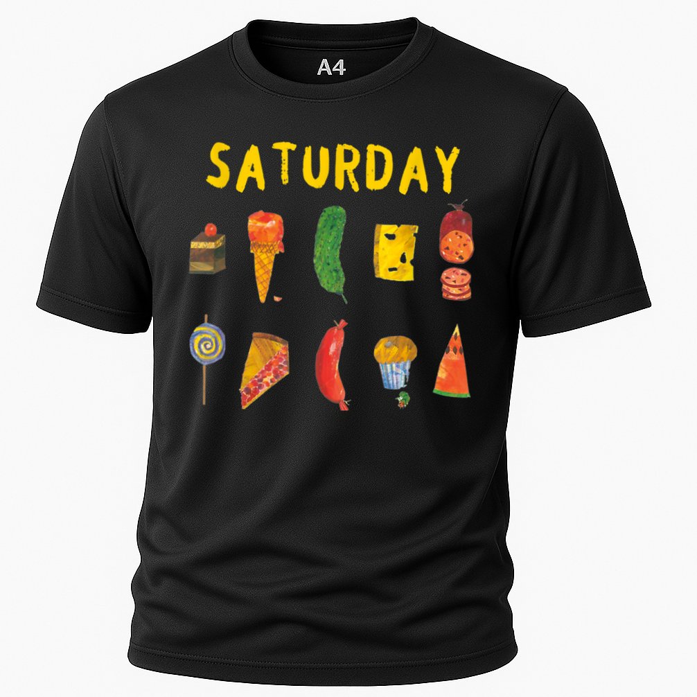 Hungry Caterpillars SATURDAY Funny Fruit Lover Vegan Cooling Performance Crew T-Shirt