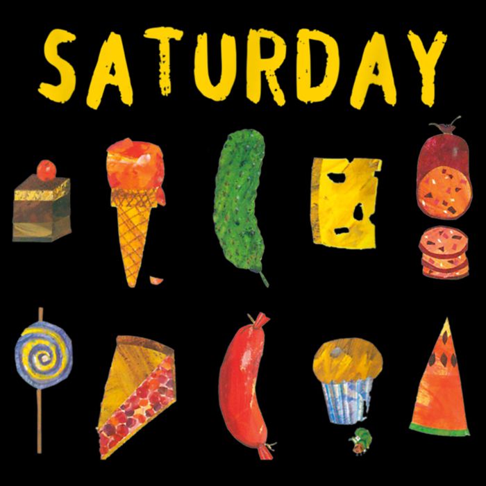 Hungry Caterpillars SATURDAY Funny Fruit Lover Vegan Cooling Performance Crew T-Shirt