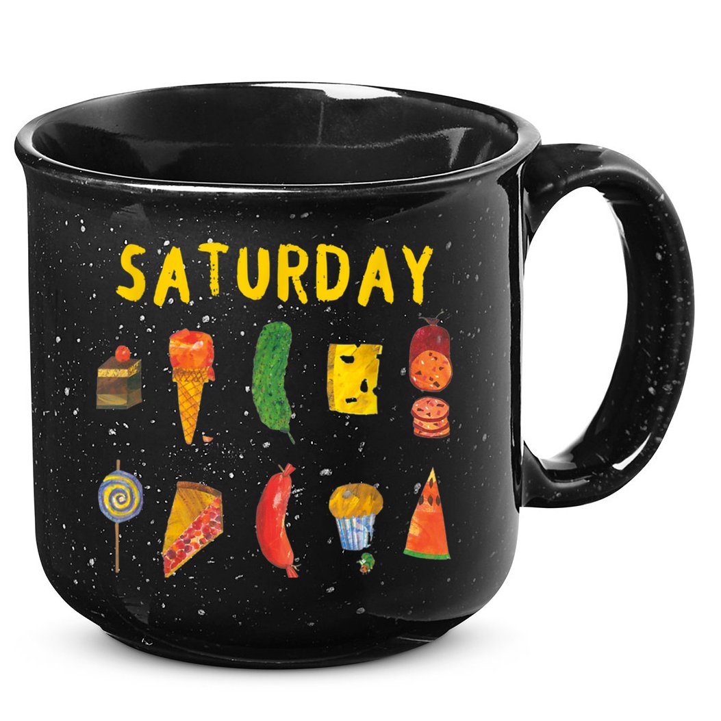 Hungry Caterpillars SATURDAY Funny Fruit Lover Vegan 15oz Campfire Ceramic Mug
