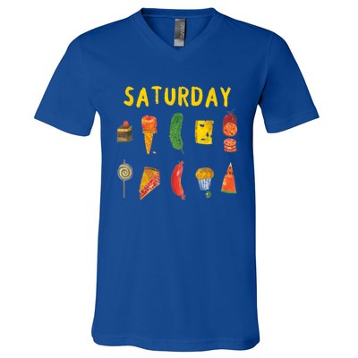 Hungry Caterpillars SATURDAY Funny Fruit Lover Vegan V-Neck T-Shirt