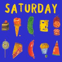 Hungry Caterpillars SATURDAY Funny Fruit Lover Vegan Button