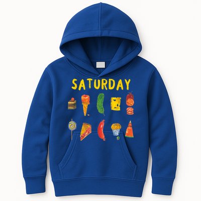 Hungry Caterpillars SATURDAY Funny Fruit Lover Vegan Kids Hoodie