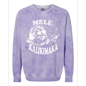 Hawaiian Christmas Santa Shaka Mele Kalikimaka Retro Hawaii Gift Colorblast Crewneck Sweatshirt