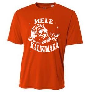 Hawaiian Christmas Santa Shaka Mele Kalikimaka Retro Hawaii Gift Cooling Performance Crew T-Shirt