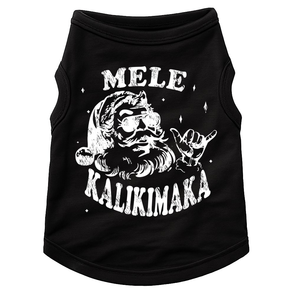 Hawaiian Christmas Santa Shaka Mele Kalikimaka Retro Hawaii Gift Doggie Tank