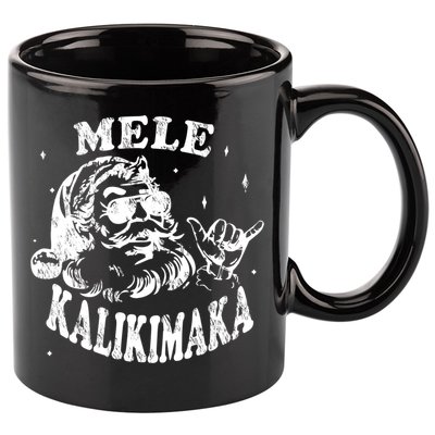 Hawaiian Christmas Santa Shaka Mele Kalikimaka Retro Hawaii Gift 11oz C Handle Ceramic Mug