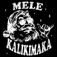 Hawaiian Christmas Santa Shaka Mele Kalikimaka Retro Hawaii Gift Drawstring Bag