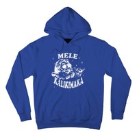 Hawaiian Christmas Santa Shaka Mele Kalikimaka Retro Hawaii Gift Hoodie