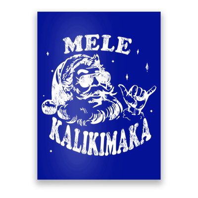 Hawaiian Christmas Santa Shaka Mele Kalikimaka Retro Hawaii Gift Poster