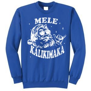 Hawaiian Christmas Santa Shaka Mele Kalikimaka Retro Hawaii Gift Tall Sweatshirt