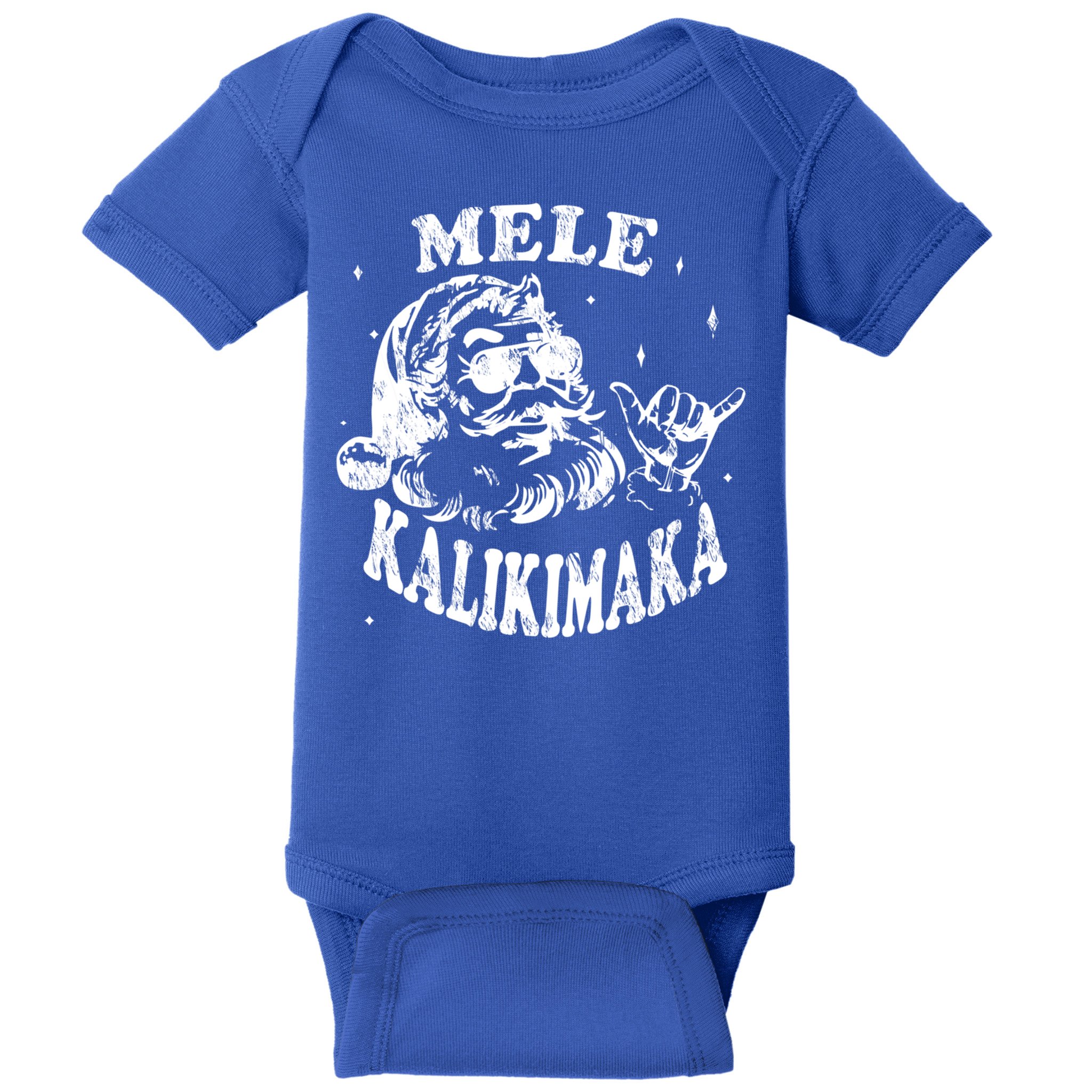 Hawaiian Christmas Santa Shaka Mele Kalikimaka Retro Hawaii Gift Baby Bodysuit