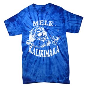 Hawaiian Christmas Santa Shaka Mele Kalikimaka Retro Hawaii Gift Tie-Dye T-Shirt