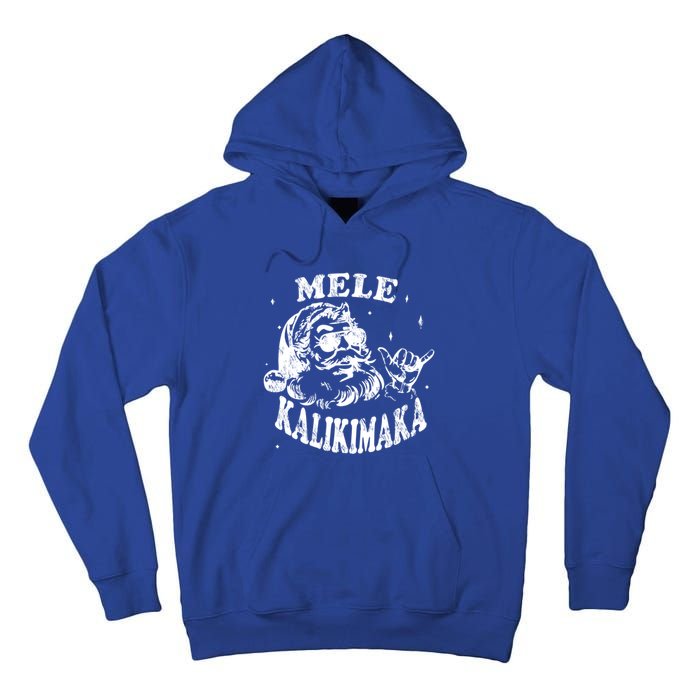 Hawaiian Christmas Santa Shaka Mele Kalikimaka Retro Hawaii Gift Tall Hoodie